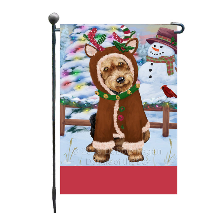 Personalized Gingerbread Candyfest Airedale Dog Custom Garden Flag GFLG63884
