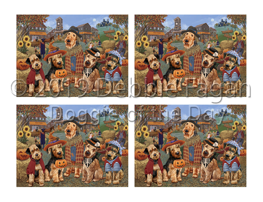 Halloween 'Round Town Airedale Dogs Placemat