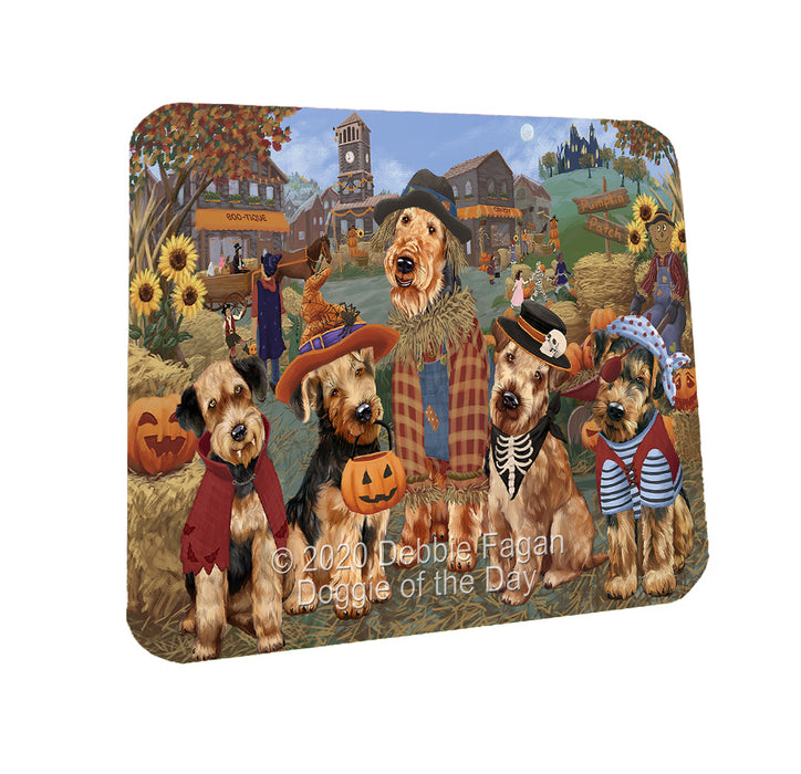 Halloween 'Round Town Airedale Dogs Coasters Set of 4 CSTA57896
