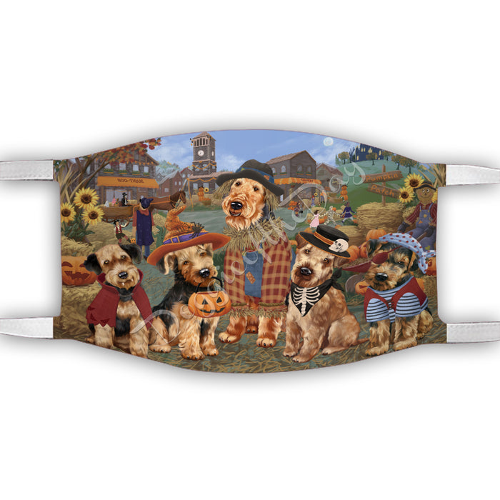 Halloween 'Round Town Airedale Dogs Face Mask FM49912