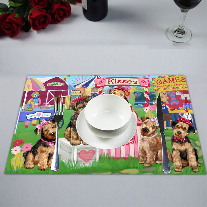 Carnival Kissing Booth Airedale Dogs Placemat