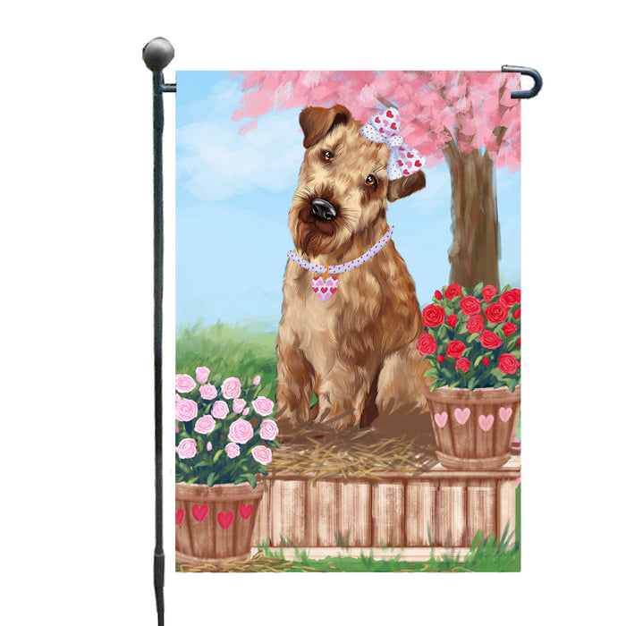 Personalized Rosie 25 Cent Kisses Airedale Dog Custom Garden Flag GFLG64613