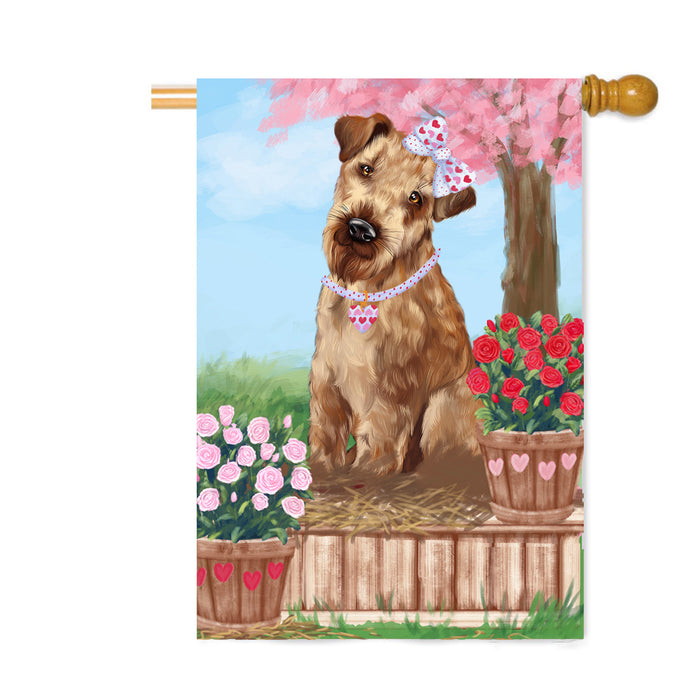 Personalized Rosie 25 Cent Kisses Airedale Dog Custom House Flag FLG64761