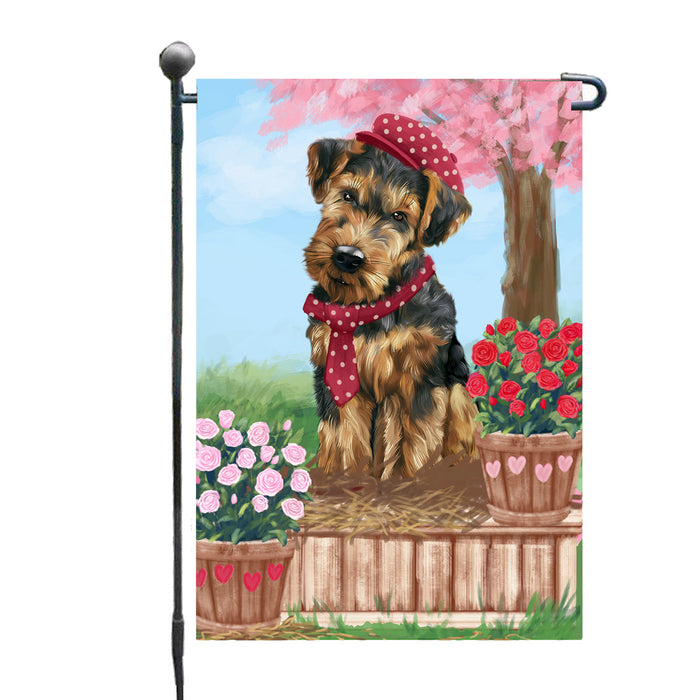 Personalized Rosie 25 Cent Kisses Airedale Dog Custom Garden Flag GFLG64614
