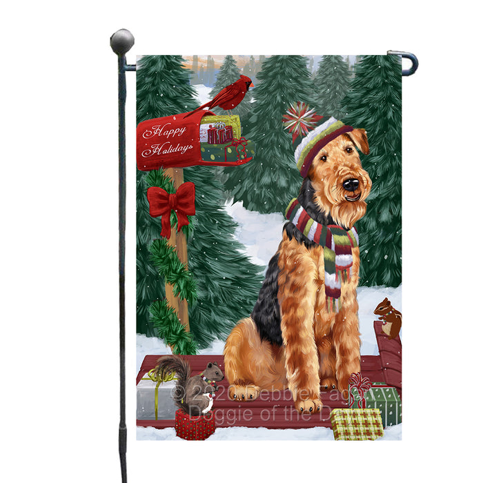 Christmas Woodland Sled Airedale Terrier Dog Garden Flags Outdoor Decor for Homes and Gardens Double Sided Garden Yard Spring Decorative Vertical Home Flags Garden Porch Lawn Flag for Decorations GFLG68357