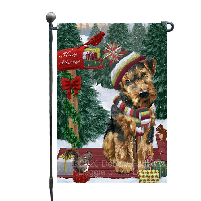 Christmas Woodland Sled Airedale Terrier Dog Garden Flags Outdoor Decor for Homes and Gardens Double Sided Garden Yard Spring Decorative Vertical Home Flags Garden Porch Lawn Flag for Decorations GFLG68358