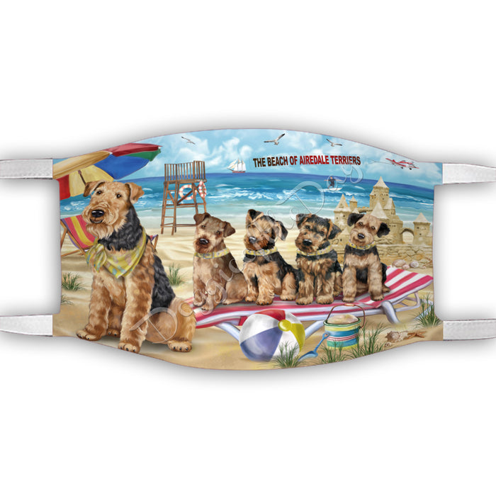Pet Friendly Beach Airedale Dogs Face Mask FM49059