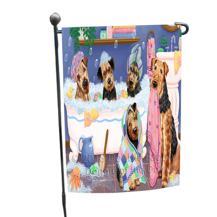 Rub A Dub Dogs In A Tub Airedale Terriers Dog Garden Flag GFLG57377