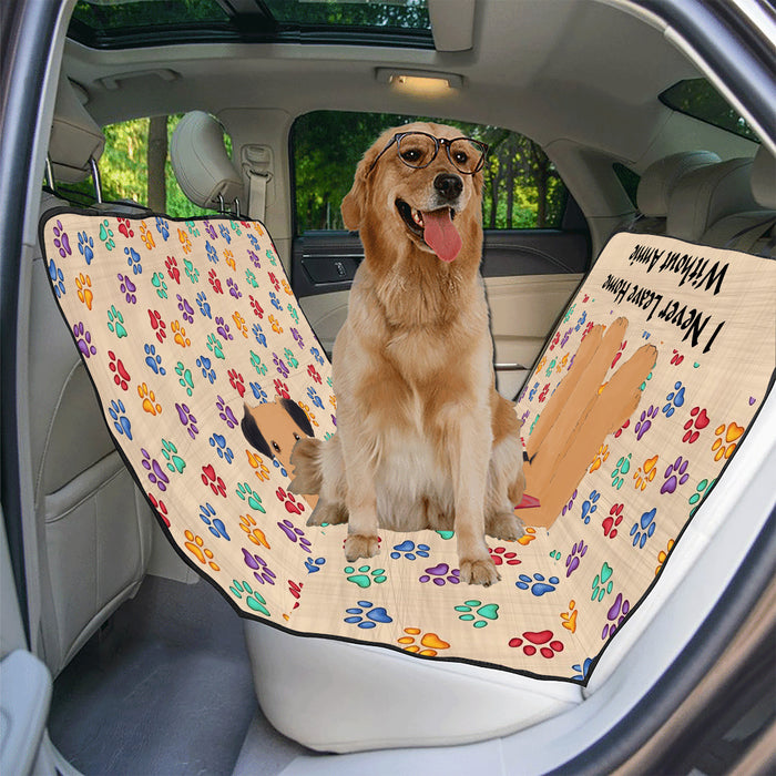 Personalized I Never Leave Home Paw Print Airedale Terrier Dogs Pet Back Car Seat Cover