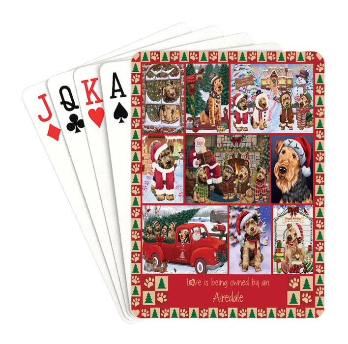 Love is Being Owned Christmas Airedale Terrier Dogs Playing Card Decks