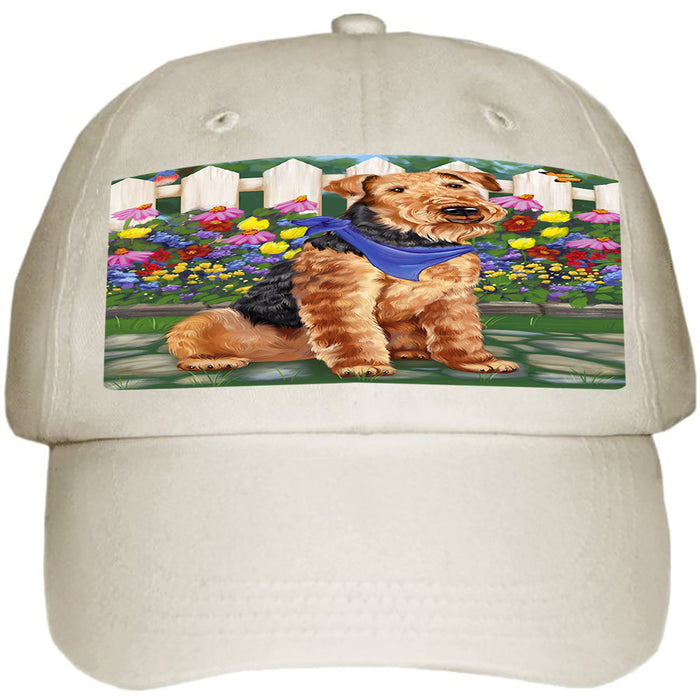 Spring Floral Airedale Terrier Dog Ball Hat Cap HAT52983
