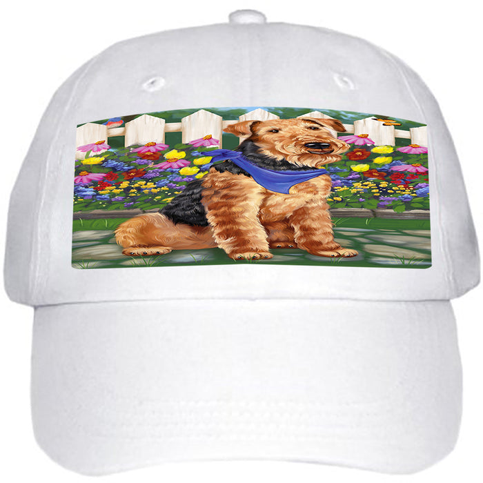 Spring Floral Airedale Terrier Dog Ball Hat Cap HAT52983