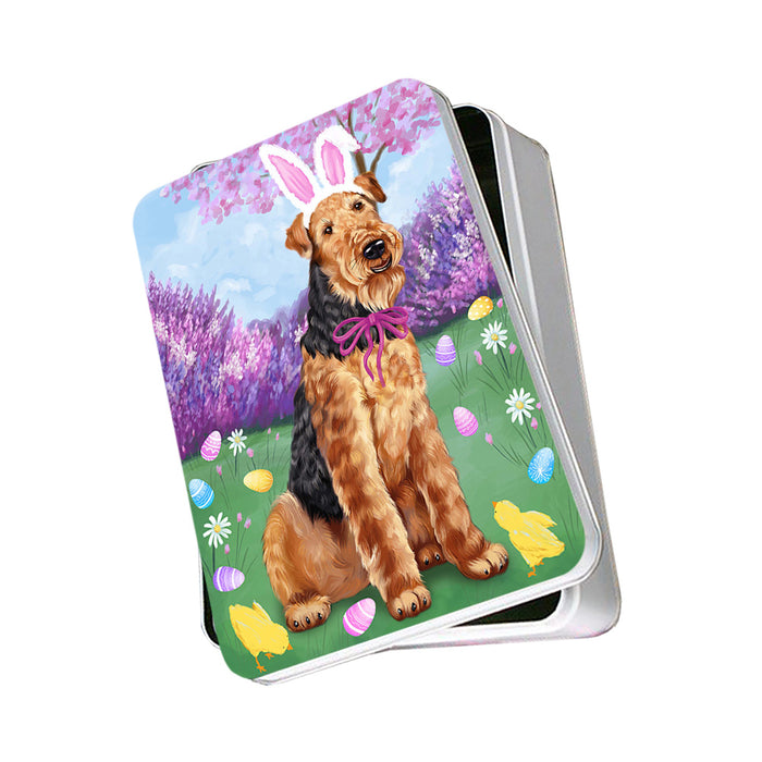Airedale Terrier Dog Easter Holiday Photo Storage Tin PITN49025