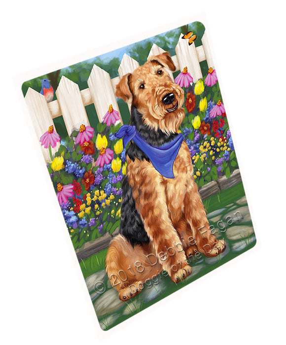 Spring Floral Airedale Terrier Dog Large Refrigerator / Dishwasher Magnet RMAG58236