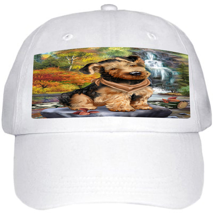 Scenic Waterfall Airedale Terrier Dog Ball Hat Cap HAT54159