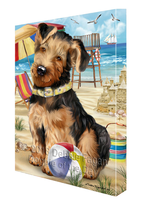 Pet Friendly Beach Airedale Terrier Dog Canvas Wall Art CVS52464