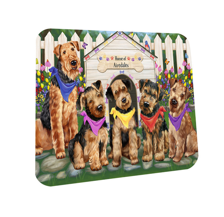 Spring Dog House Airedale Terriers Dog Coasters Set of 4 CST49710