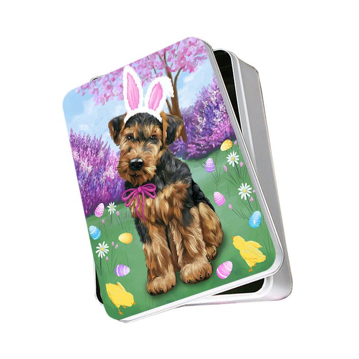 Airedale Terrier Dog Easter Holiday Photo Storage Tin PITN49026