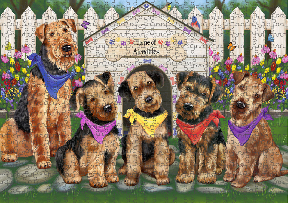 Spring Dog House Airedale Terriers Dog Puzzle  PUZL52959