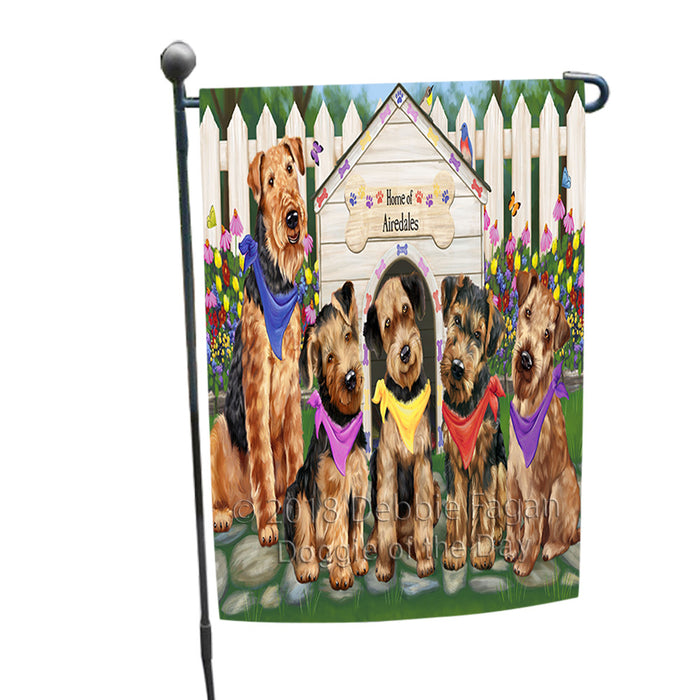 Spring Dog House Airedale Terriers Dog Garden Flag GFLG49580