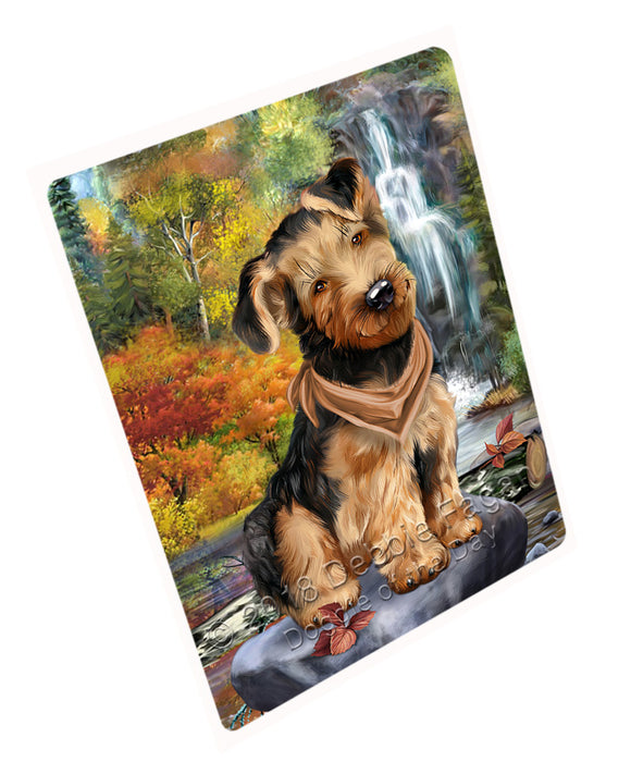 Scenic Waterfall Airedale Terrier Dog Cutting Board C54450