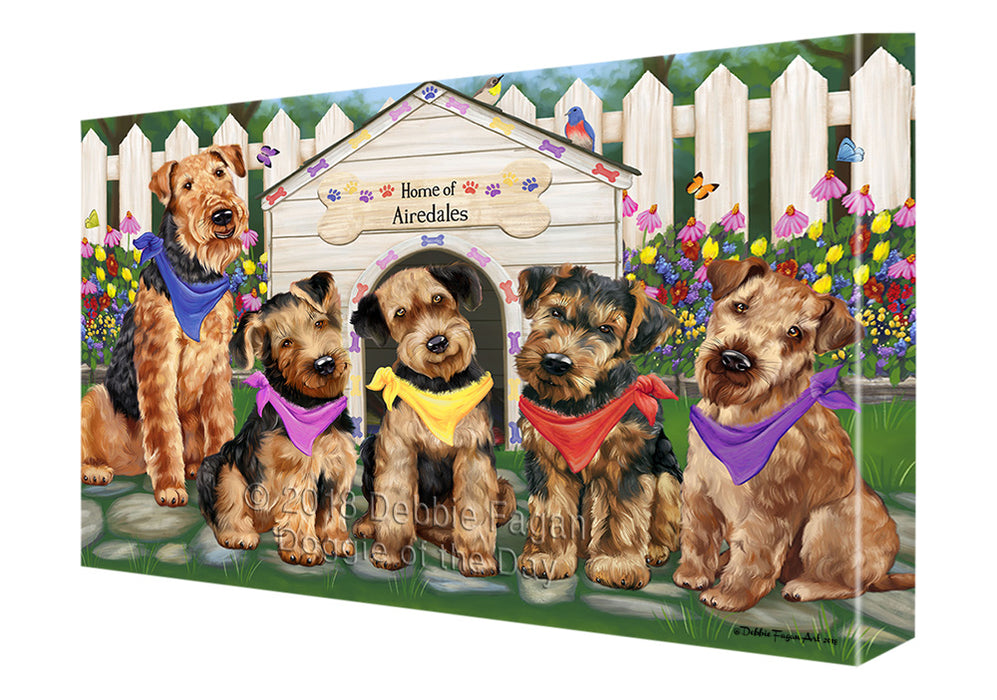 Spring Dog House Airedale Terriers Dog Canvas Wall Art CVS63511