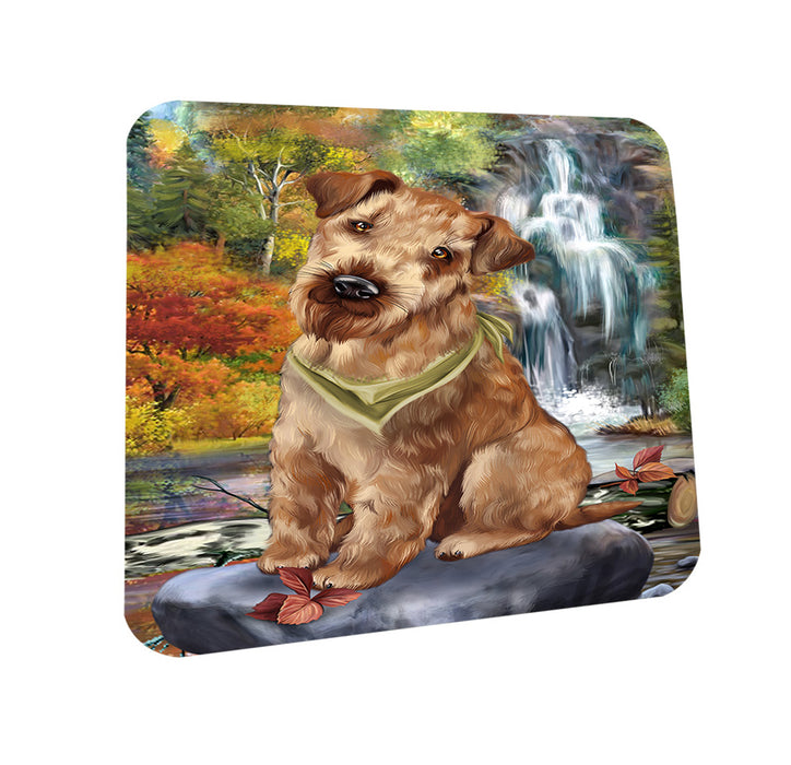 Scenic Waterfall Airedale Terrier Dog Coasters Set of 4 CST50102