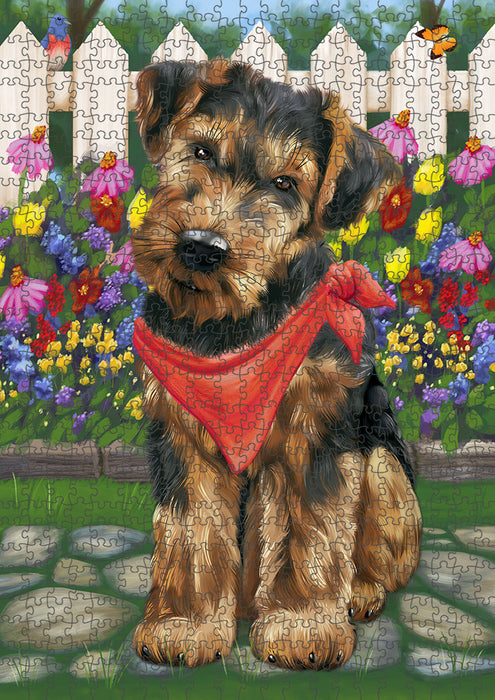 Spring Floral Airedale Terrier Dog Puzzle  PUZL52962