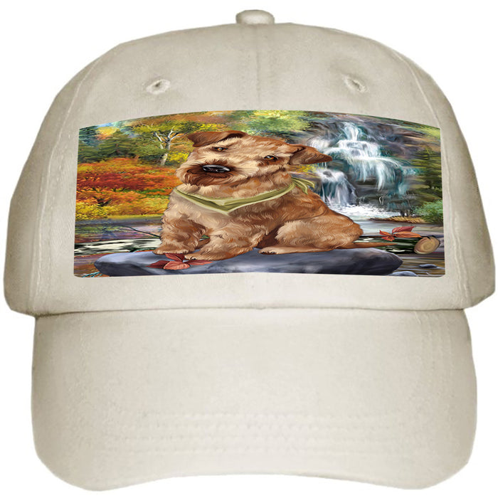 Scenic Waterfall Airedale Terrier Dog Ball Hat Cap HAT54162