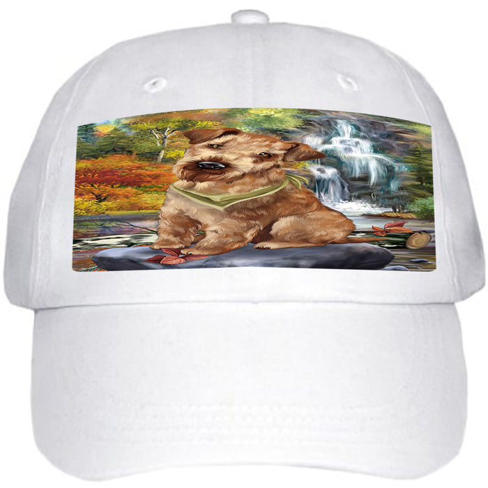 Scenic Waterfall Airedale Terrier Dog Ball Hat Cap HAT54162