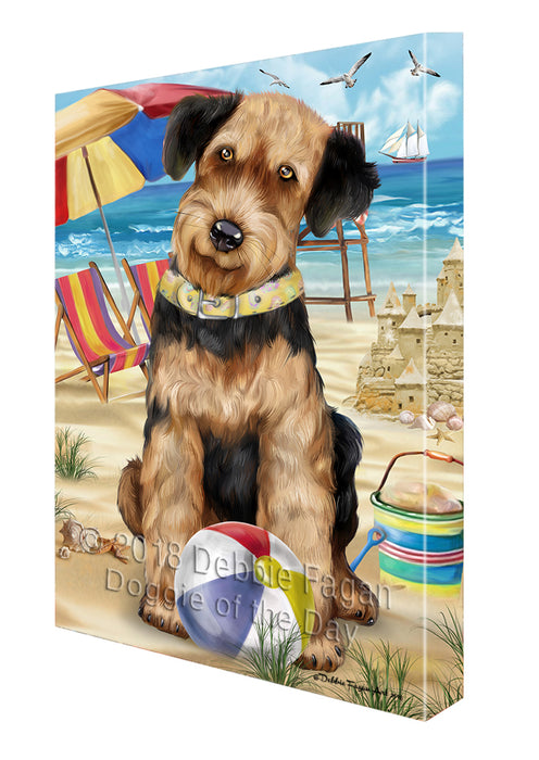 Pet Friendly Beach Airedale Terrier Dog Canvas Wall Art CVS52482