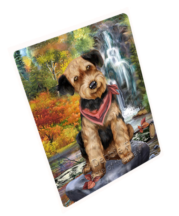 Scenic Waterfall Airedale Terrier Dog Cutting Board C54456