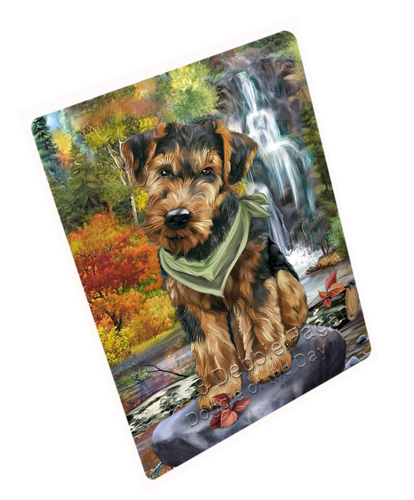 Scenic Waterfall Airedale Terrier Dog Cutting Board C54459