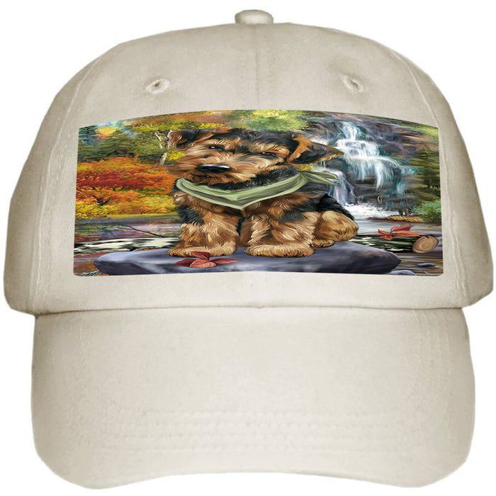 Scenic Waterfall Airedale Terrier Dog Ball Hat Cap HAT54168