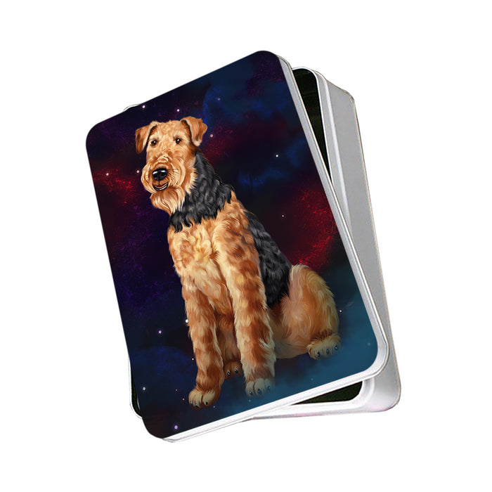 Rustic Airedale Terrier Dog Photo Storage Tin PITN50520