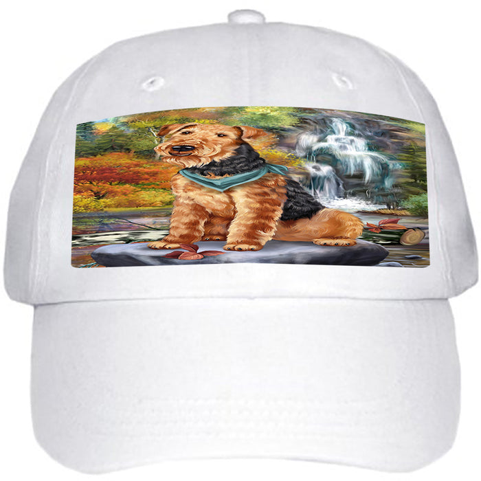 Scenic Waterfall Airedale Terrier Dog Ball Hat Cap HAT54171