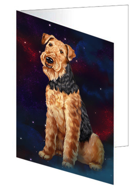 Rustic Airedale Terrier Dog Handmade Artwork Assorted Pets Greeting Cards and Note Cards with Envelopes for All Occasions and Holiday Seasons GCD55607