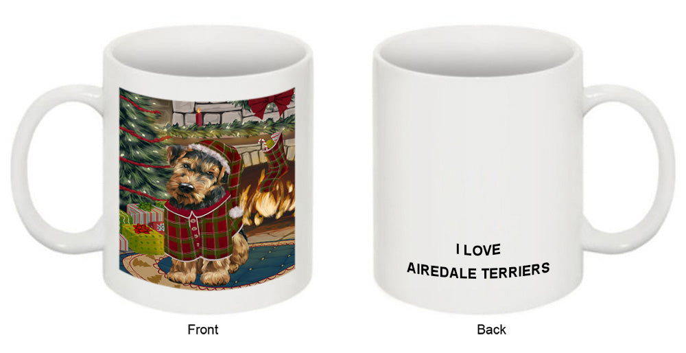 The Stocking was Hung Airedale Terrier Dog Coffee Mug MUG50546