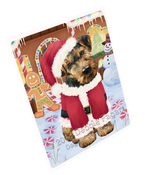 Christmas Gingerbread House Candyfest Airedale Terrier Dog Large Refrigerator / Dishwasher Magnet RMAG98994