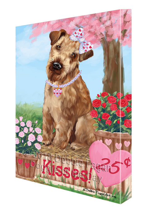 Rosie 25 Cent Kisses Airedale Terrier Dog Canvas Print Wall Art Décor CVS124019