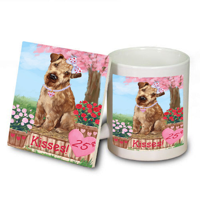 Rosie 25 Cent Kisses Airedale Terrier Dog Mug and Coaster Set MUC55747