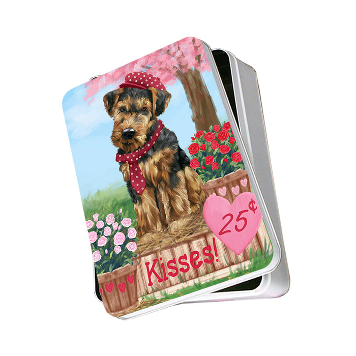 Rosie 25 Cent Kisses Airedale Terrier Dog Photo Storage Tin PITN55699