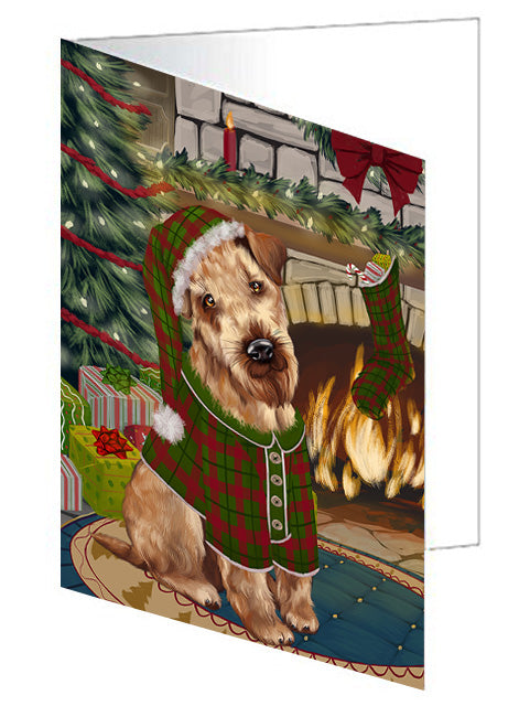 The Stocking was Hung Maltese Dog Handmade Artwork Assorted Pets Greeting Cards and Note Cards with Envelopes for All Occasions and Holiday Seasons GCD70601