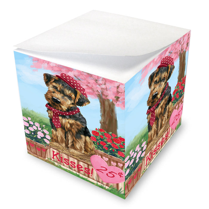 Rosie 25 Cent Kisses Airedale Terrier Dog Note Cube NOC53828