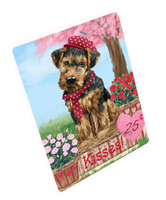 Rosie 25 Cent Kisses Airedale Terrier Dog Large Refrigerator / Dishwasher Magnet RMAG96804