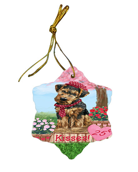 Rosie 25 Cent Kisses Airedale Terrier Dog Star Porcelain Ornament SPOR56112