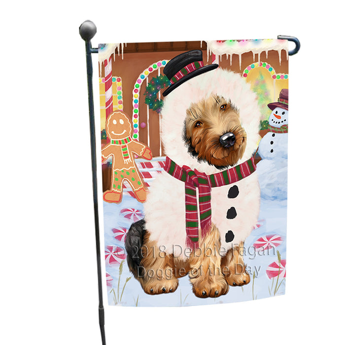 Christmas Gingerbread House Candyfest Airedale Terrier Dog Garden Flag GFLG56670