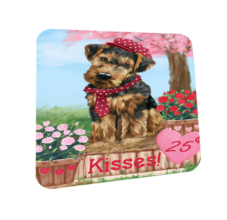 Rosie 25 Cent Kisses Airedale Terrier Dog Coasters Set of 4 CST55714