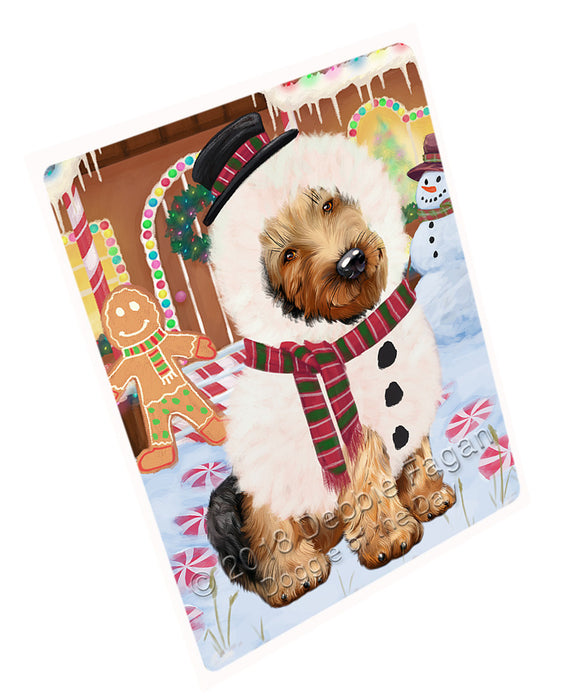 Christmas Gingerbread House Candyfest Airedale Terrier Dog Magnet MAG73505 (Small 5.5" x 4.25")