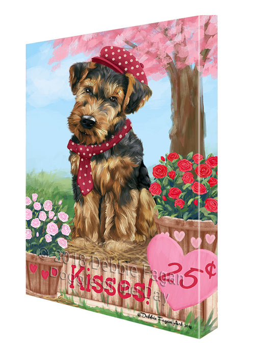 Rosie 25 Cent Kisses Airedale Terrier Dog Canvas Print Wall Art Décor CVS124028
